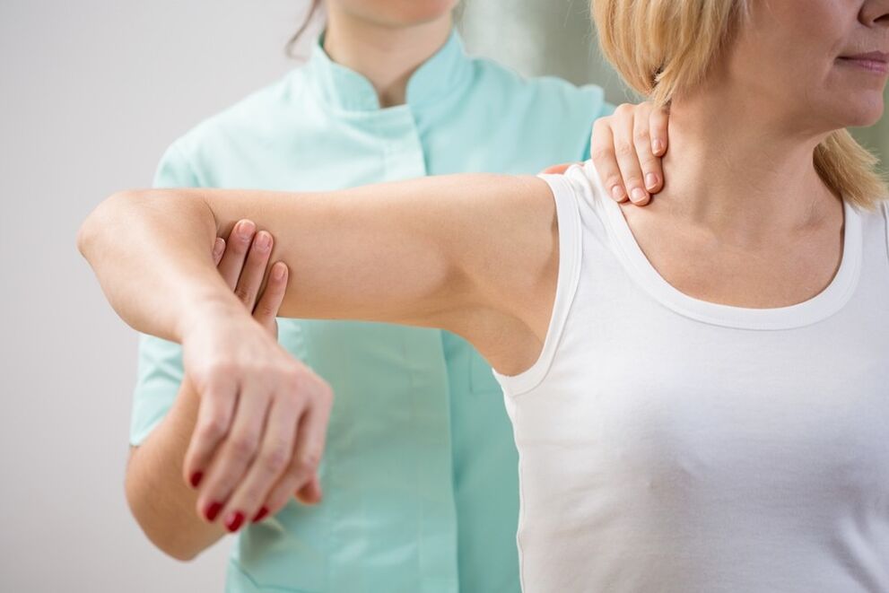 Examination by a doctor with cervical osteocondrosis